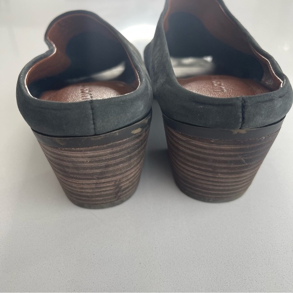 Lucky Brand Peeptoe Stacked Heel Mules Steel Blue Women’s Size 8.5 - Picture 6 of 10